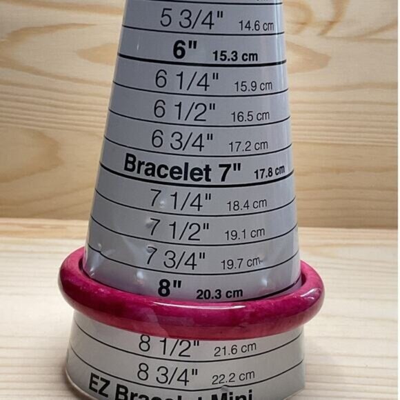 Pink Marbled Bangle Bracelet 8" Round - Picture 4 of 4